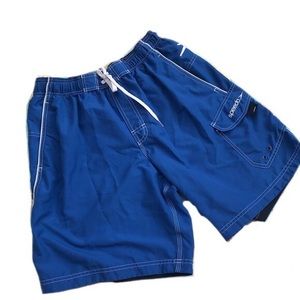 Speedo Men's Swim Trunks Blue w/ Pockets Size Medium
